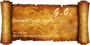 Germányi Odó névjegykártya